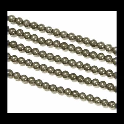 Bijoux - Pyrite A perles 4mm sur fil 40cm - ARABESK