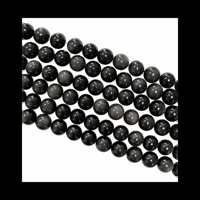 Bijoux - Obsidienne Œil Céleste AA perles 8mm sur fil 40cm - ARABESK