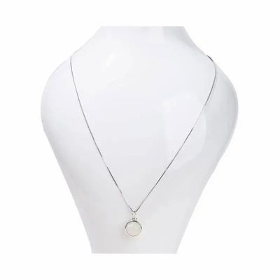 Jewelry - 925 Silver Necklace with Black White Moonstone Pendant A 10mm - ARABESK