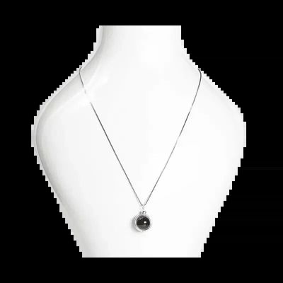 Jewelry - 925 Silver Necklace with Red Garnet Ball Pendant AA 10mm - ARABESK