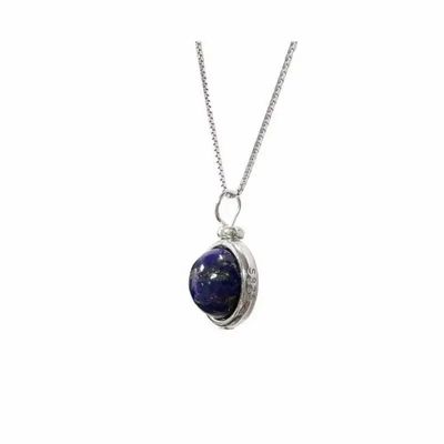 Jewelry - 925 Silver Necklace with Lapis lazuli Ball Pendant AA 10mm - ARABESK