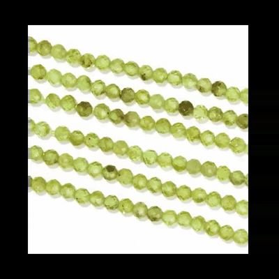 Jewelry - Faceted Peridot A beads 3mm on 40cm wire - ARABESK