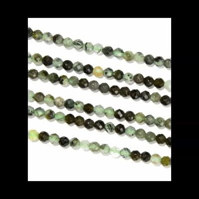 Jewelry - Faceted Prehnite A 3mm beads on 40cm wire - ARABESK