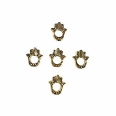 Jewelry - Metal Charm's Beads Hand of Fatma Golden 14mm x100 - ARABESK