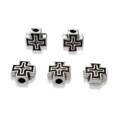 Jewelry - Silver cross spacer charm beads 8mm x50 - ARABESK