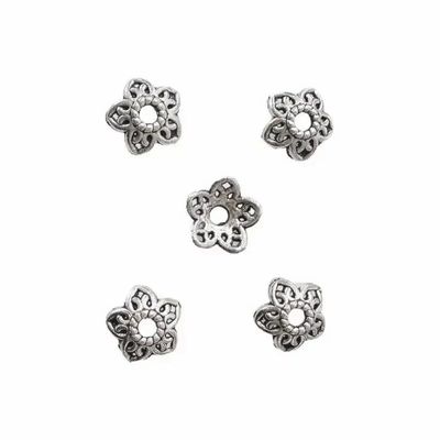 Jewelry - Silver Flower Spacer Charm Beads 8mm x100 - ARABESK