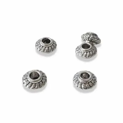 Jewelry - Silver Spinning Top Spacer Charm Beads 6mm x100 - ARABESK