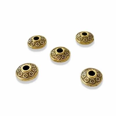 Jewelry - Gold Tribal Spinning Top Spacer Charm Beads 6mm x100 - ARABESK