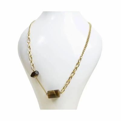 Jewelry - Gold Stainless Steel Tiger Eye Necklace A - ARABESK