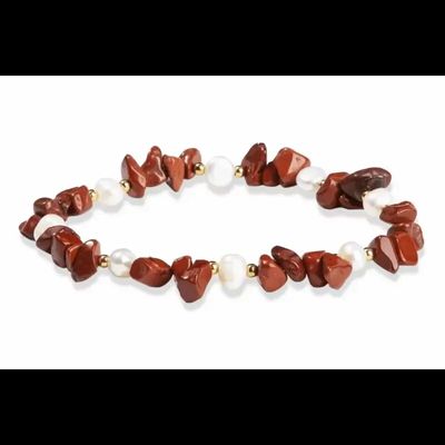 Bracelets - Bracelet Baroque Jaspe Rouge A et Perles chips 5-8mm - ARABESK