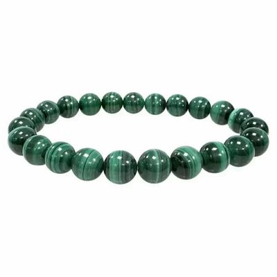 Bracelets - Bracelet Malachite Clear AAA beads 8-9mm - ARABESK