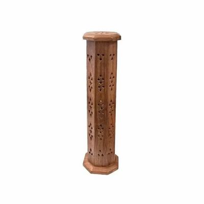 Scents - Octagonal Tower Incense Holder in Sheesham Wood 30cm x2 - ARABESK