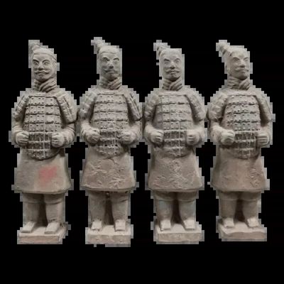 Sculptures, statuettes and miniatures - Antique Colorful Terracotta Warrior Statue 16cm X 4 pcs - ARABESK