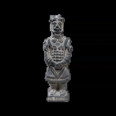 Sculptures, statuettes and miniatures - Black Terracotta Warrior Statue 12cm - ARABESK