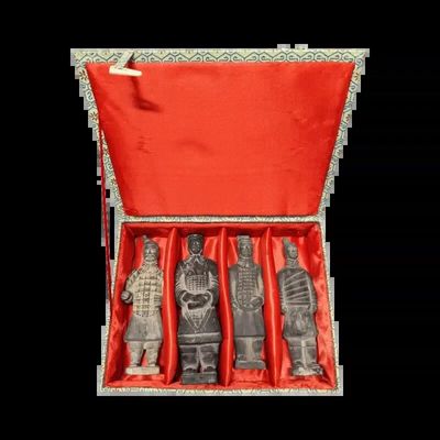 Sculptures, statuettes and miniatures - Box of 4 black statues of Imperial Warriors in terracotta 15cm - ARABESK
