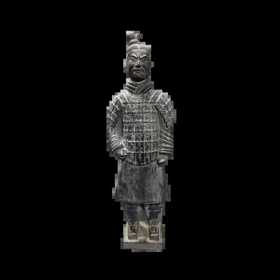 Sculptures, statuettes and miniatures - Black Terracotta Warrior Statue 50cm - ARABESK