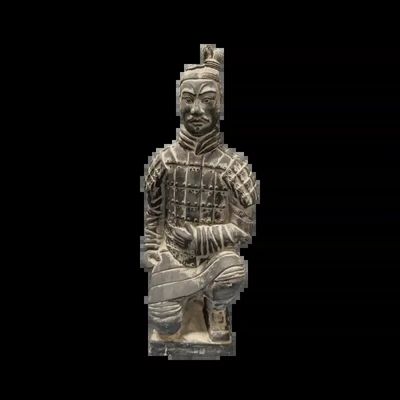 Sculptures, statuettes et miniatures - Statue Noire Archer Agenouillé en Terracotta 27.5 cm - ARABESK
