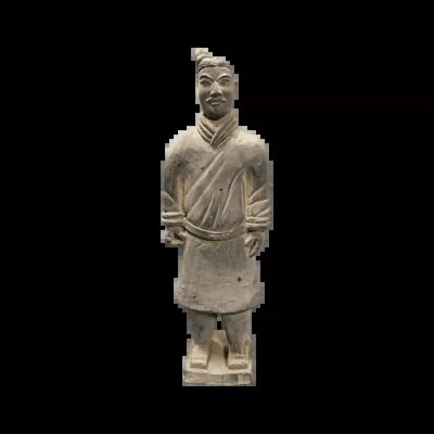 Sculptures, statuettes and miniatures - Black Terracotta Warrior Statue 25cm - ARABESK