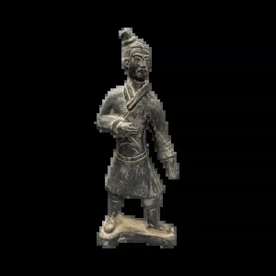 Sculptures, statuettes et miniatures - Statue Noire Guerrier d'Infanterie en Terracotta 35cm - ARABESK