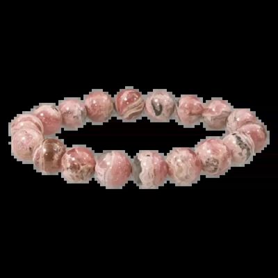 Bracelets - Argentine Rhodochrosite bracelet A 12mm beads - ARABESK