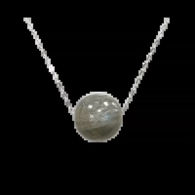 Jewelry - 925 Silver Necklace Labradorite Stone A+ Ball 12mm - ARABESK