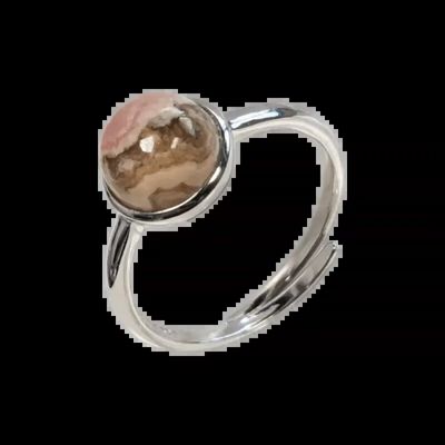 Jewelry - 925 Silver Ring Adjustable Round Rhodochrosite A+ 8mm - ARABESK