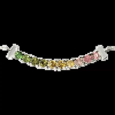Jewelry - 925 Silver Necklace Faceted Multicolor Tourmaline AA 3mm - ARABESK
