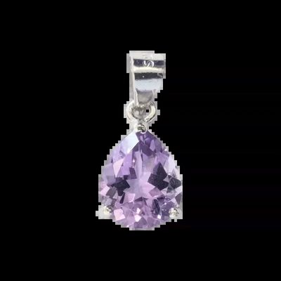 Bijoux - Pendentif Goutte Argent 925 Amethyste AA Facettée 8x10mm - ARABESK