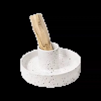Scents - White Spotted Ceramic Incense Holder for Palo Santo 10.50cm - ARABESK