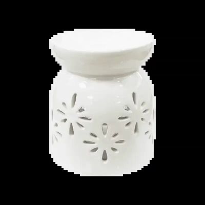 Scents - White Ceramic Oil Burner Openwork 8.5cm - ARABESK