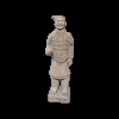 Sculptures, statuettes et miniatures - Statue Colorée Antique Terracotta Guerrier 20cm - ARABESK