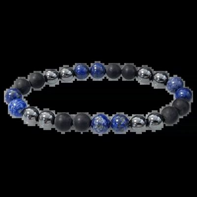 Bracelets - Lapis Lazuli Hematite Onyx mate A 8mm pearls bracelacet - ARABESK