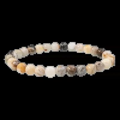 Bracelets - Bracelet Agate Plume perles 6mm - ARABESK