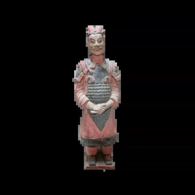 Sculptures, statuettes et miniatures - Statue Colorée Antique en Terracotta Général 38cm - ARABESK
