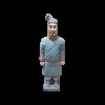 Sculptures, statuettes et miniatures - Statue Colorée Antique en Terracotta Guerrier 25cm - ARABESK