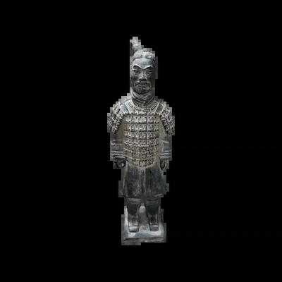 Sculptures, statuettes and miniatures - Black Terracotta Warrior Statue 25cm - ARABESK