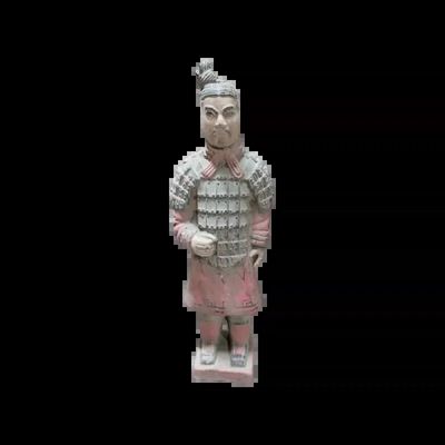 Sculptures, statuettes et miniatures - Statue Colorée Antique Terracotta Guerrier 22cm - ARABESK