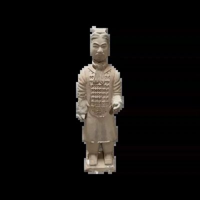 Sculptures, statuettes et miniatures - Statue Colorée Antique Guerriers avec Armure en Terracotta 26cm - ARABESK