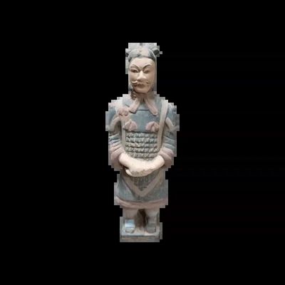 Sculptures, statuettes and miniatures - Antique Terracotta Colorful Statue General 22cm - ARABESK