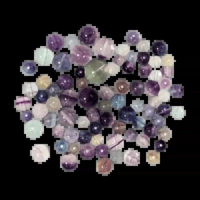 Bijoux - Paquet de Perles Rondes en Fluorite Multicolore AAA 4.5mm à 11mm - ARABESK