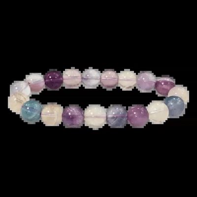 Bracelets - Multicolored Fluorite bracelet AA beads 10mm - ARABESK