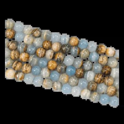 Bijoux - Calcite Bleue Mix AA 8mm sur fil 40cm - ARABESK