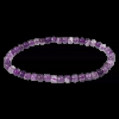 Bracelets - Amethyst Ribbon Bracelet A beads 4mm - ARABESK