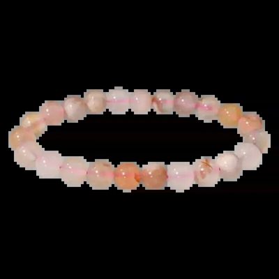 Bracelets - Cherry Blossom Agate Bracelet A 8mm beads - ARABESK