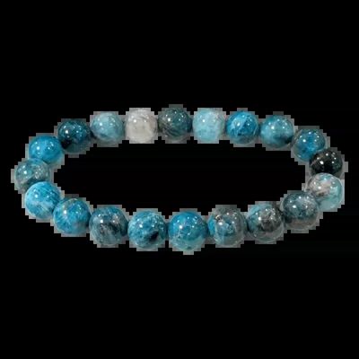 Bracelets - Blue Apatite Bracelet 10mm beads - ARABESK