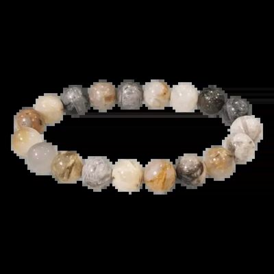 Bracelets - Bracelet Agate Feather beads 10mm - ARABESK