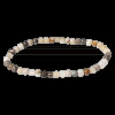 Bracelets - Bracelet Agate Feather beads 4mm - ARABESK