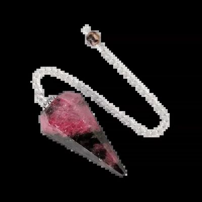 Bijoux - Pendule Rhodonite Conique 6 faces - ARABESK