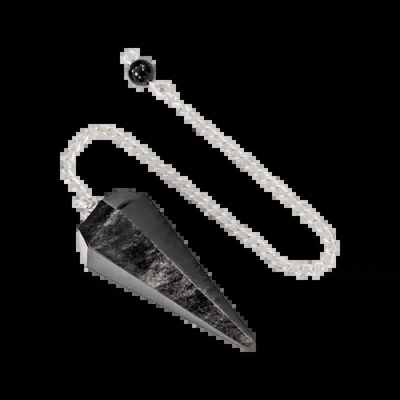 Jewelry - Conical Silver Obsidian Pendulum 6 Sides - ARABESK