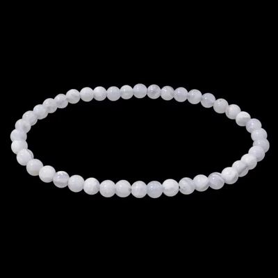 Bracelets - Bracelet Calcédoine Bleue Rubanée AA perles 4.5mm - ARABESK